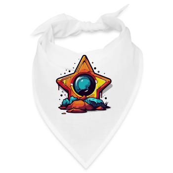 Ein Stern auf den Felsen - Bandana - Weiß - Vorne