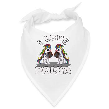 I love Polka Einhorn - Bandana - Weiß - Vorne