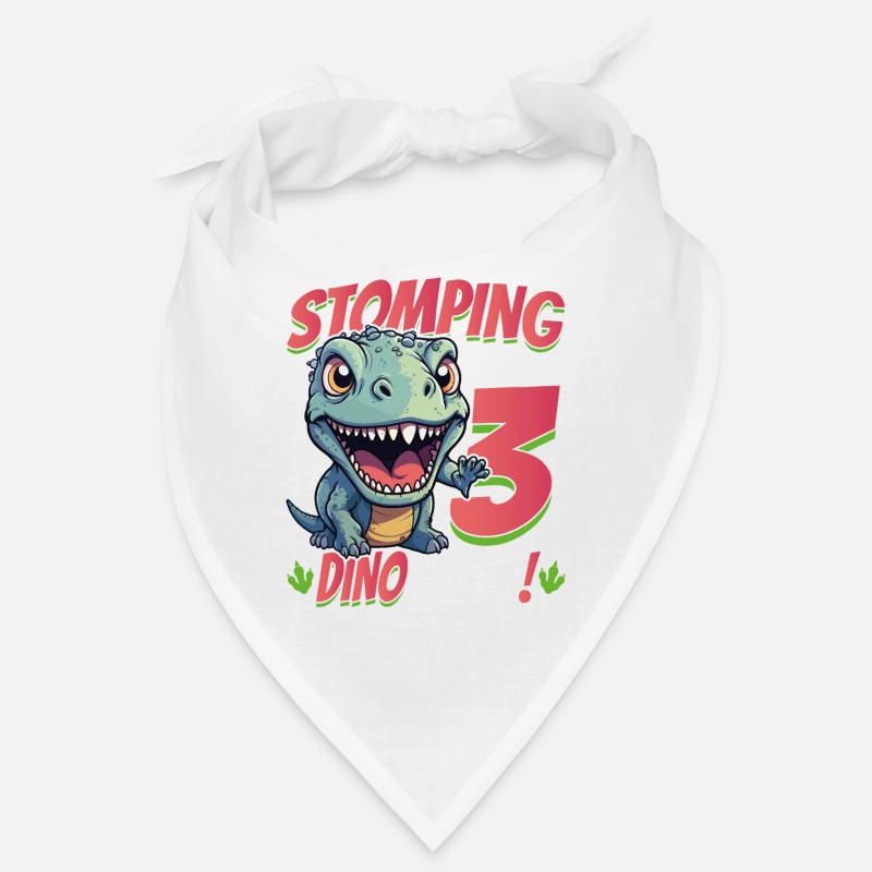 T-Rex Turning 3 Stomping into 3rd Dino Style Bday Bandana