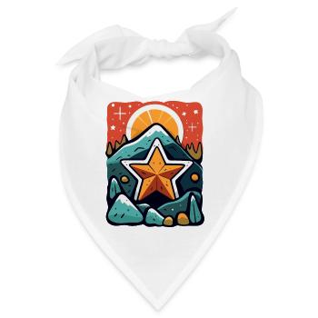 Die Sonne, Berge, Felsen und Sterne - Bandana - Weiß - Vorne