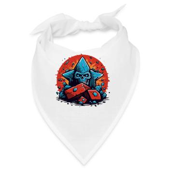 Zombie Schädel auf den Felsen - Bandana - Weiß - Vorne