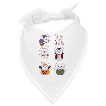 Hase Halloween Teufel Kürbis Vampier Kostüm - Bandana - Weiß - Vorne