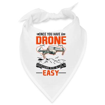 Drohne Drohnenpilot Quadrocopter - Bandana - Weiß - Vorne