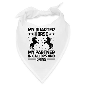American Quarter Horse Reitpferd Liebhaber Hors - Bandana - Weiß - Vorne