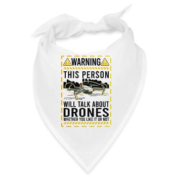 Drohne Drohnenpilot Quadrocopter - Bandana - Weiß - Vorne