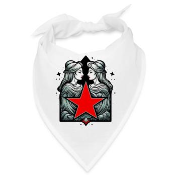 Ein Kuss zwischen Liebenden unter den Sternen - Bandana - Weiß - Vorne