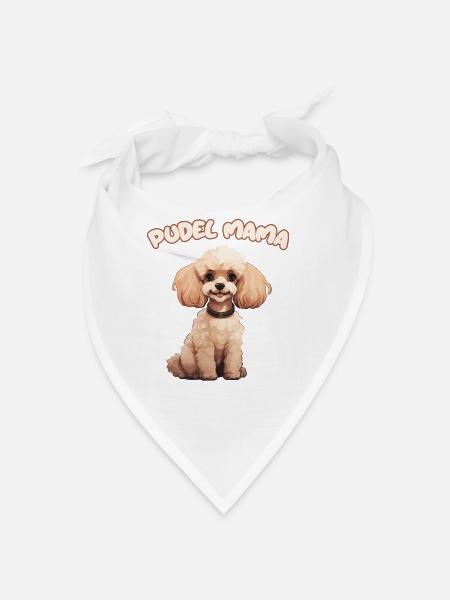 Amoureux des chiens - Race de chien Caniche - Maman caniche - Bandana - blanc - Devant
