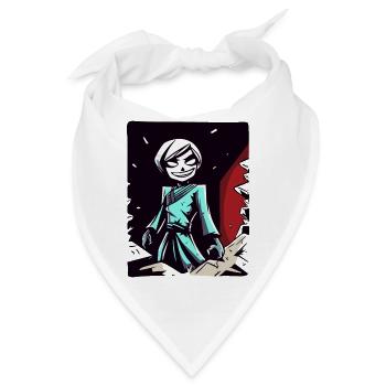 Anime Manga böses Mädchen Idol - Bandana - Weiß - Vorne