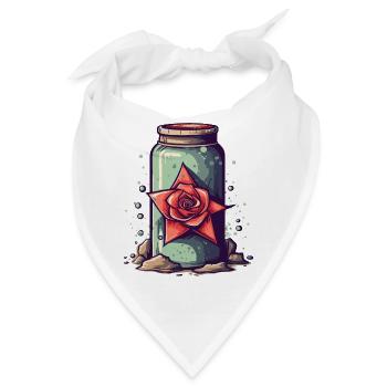 Flasche mit Zaubertrank und Rose - Bandana - Weiß - Vorne