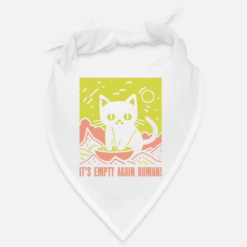 Empty Food Bowl for Cats Bandana