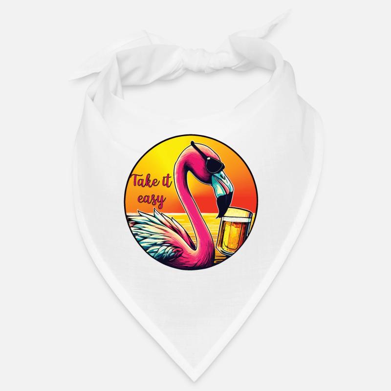 Flamingo with beer Take it easy Bandana