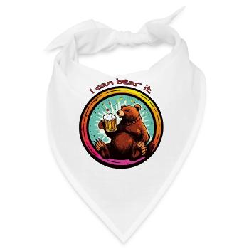 Bär mit Bier Ich kann es ertragen - Bandana - Weiß - Vorne