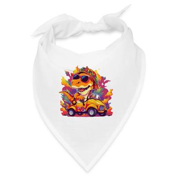 T-Rex fährt Monster Truck Ich bin 3. Geburtstag - Bandana - Weiß - Vorne