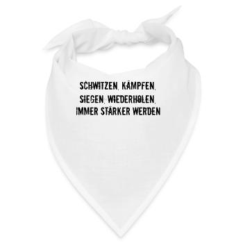 Fitness - Schwitzen, kämpfen, siegen, - Bandana - Weiß - Vorne