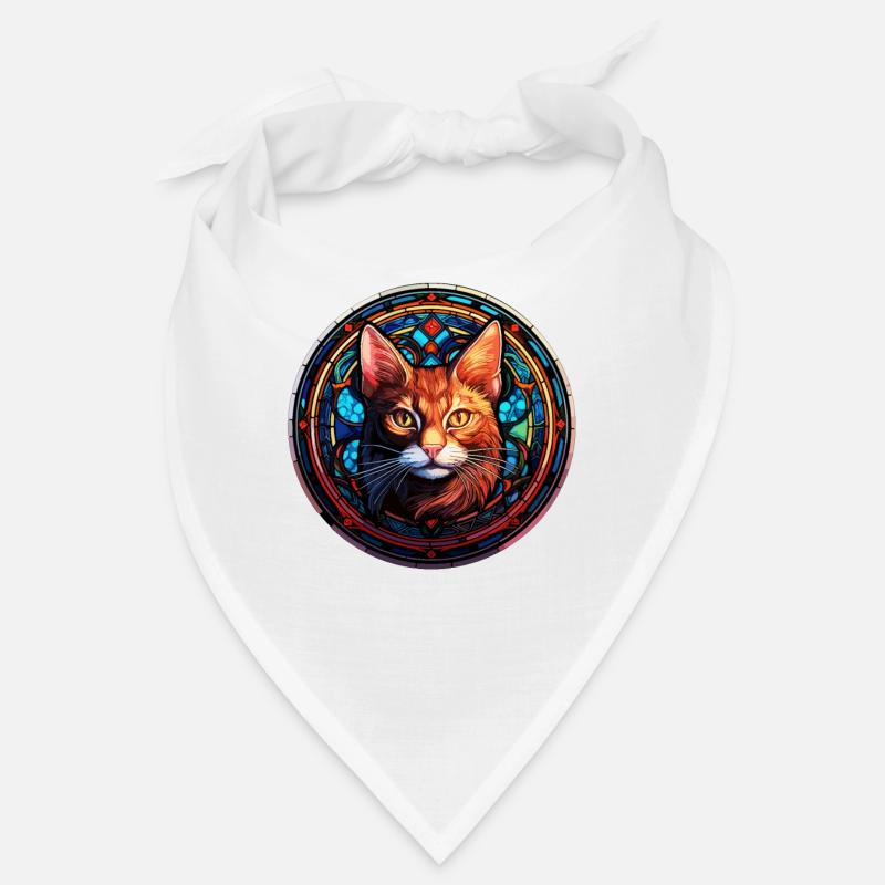 Art du vitrail - Funny Holy Cat Design Bandana