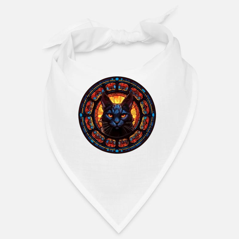 Art du vitrail - Chat coloré élégant Bandana