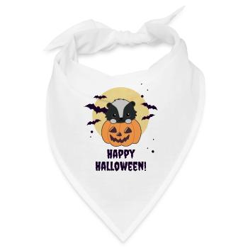 Stinktier Kürbis süße Stinktiere Happy Halloween - Bandana - Weiß - Vorne