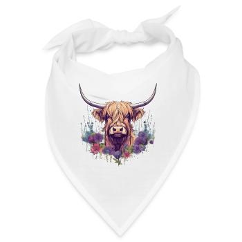 Rustikale Schottische Hochlandkuhlandschaft Und - Bandana - Weiß - Vorne