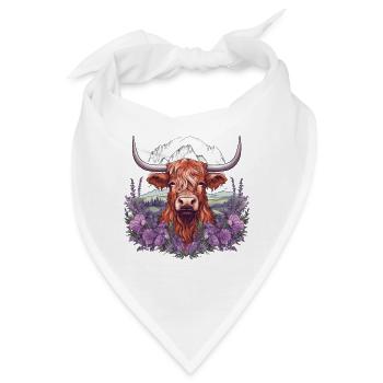 Rustikale Schottische Hochlandkuhlandschaft Und - Bandana - Weiß - Vorne
