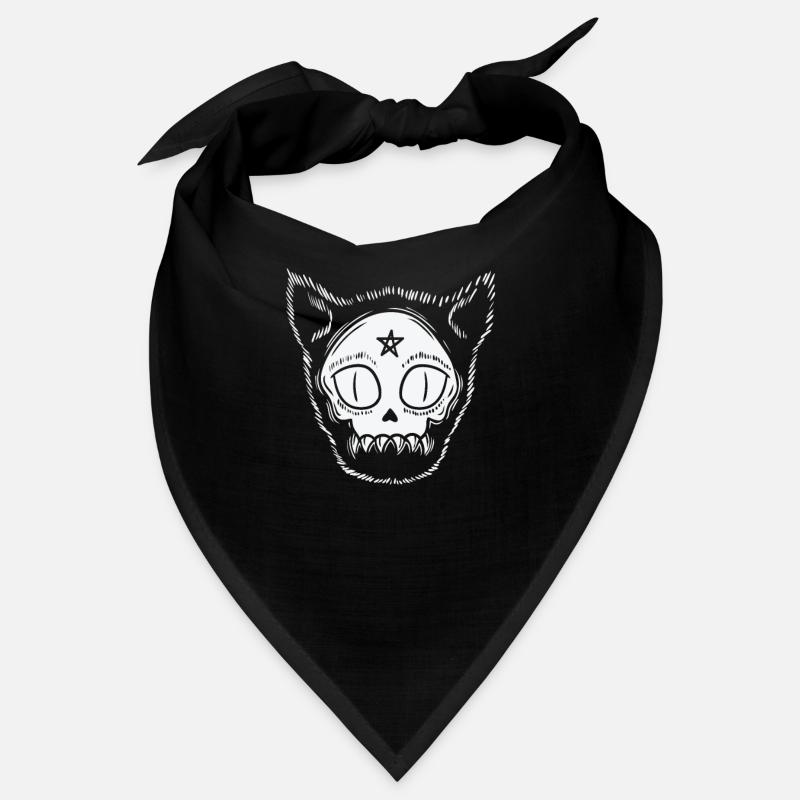 Cat's Head Gothic with Star Horror Bandana