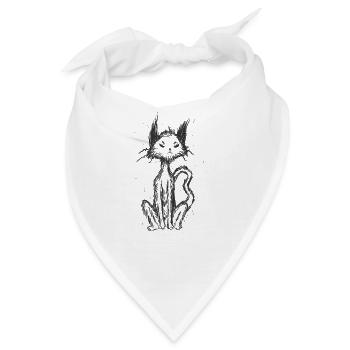 Gothic Katze Grusel Melancholie - Bandana - Weiß - Vorne