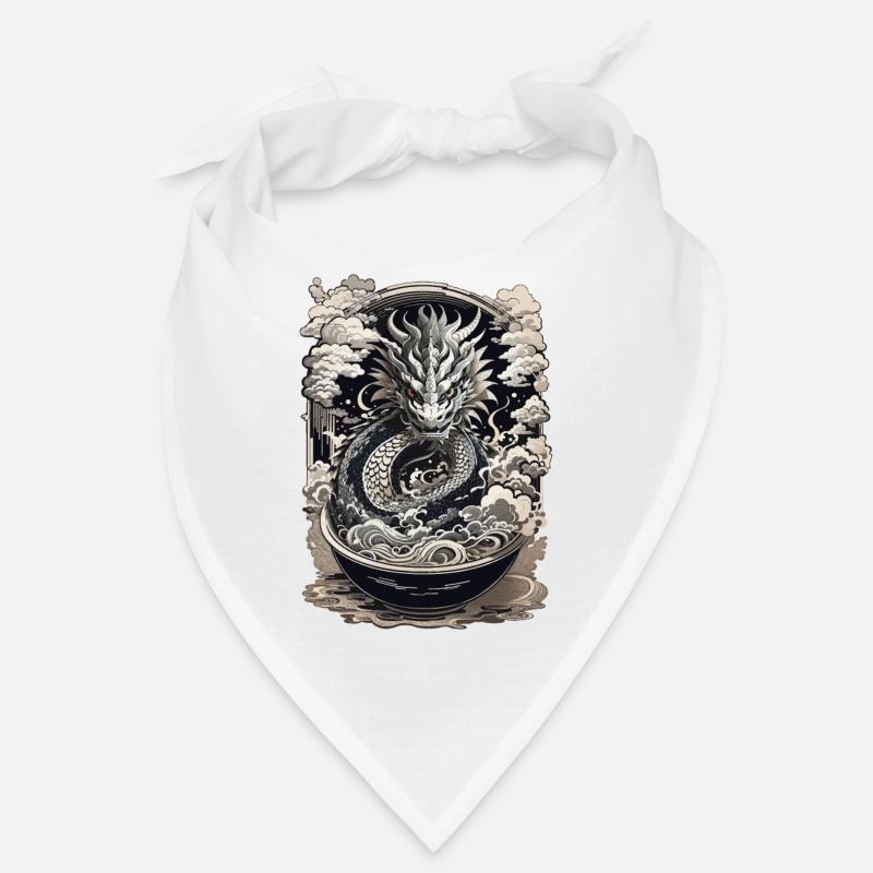 Drachen & Ramen Suppe Asiatische Retro Kunst Bandana