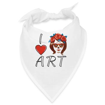 I LOVE ART MUERTOS - Bandana - Weiß - Vorne