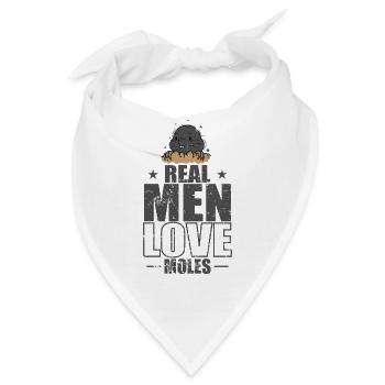 Real Men Love Moles Tier Erdhügel - Bandana - Weiß - Vorne