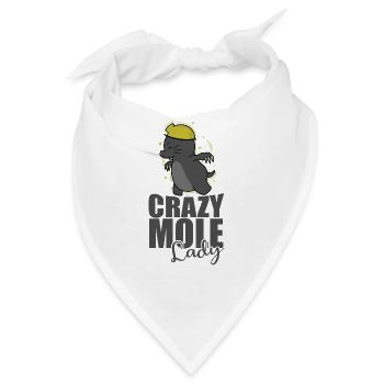 Crazy Mole Lady Tier Erdhügel - Bandana - Weiß - Vorne