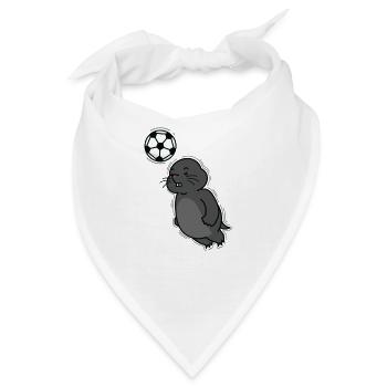 Maulwurf spielt Fußball Tier Erdhügel - Bandana - Weiß - Vorne