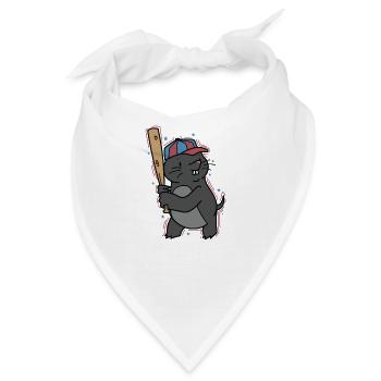 Maulwurf spielt Baseball Tier Erdhügel - Bandana - Weiß - Vorne