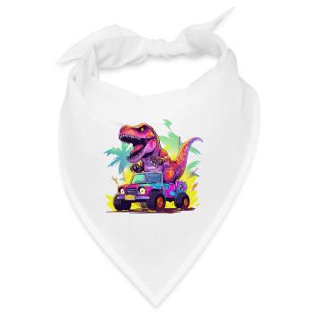 T-Rex fährt Monster Truck Ich bin 3. Geburtstag - Bandana - Weiß - Vorne