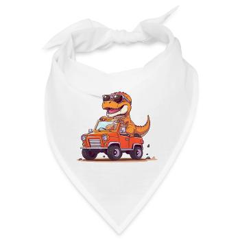 T-Rex fährt Monster Truck Ich bin 3. Geburtstag - Bandana - Weiß - Vorne