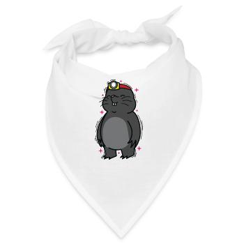 Maulwurf mit Kopflampe Tier Erdhügel - Bandana - Weiß - Vorne