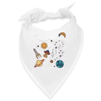 Ich bin 8 Auf in neue Dimensionen 8. Geburtstag - Bandana - Weiß - Vorne