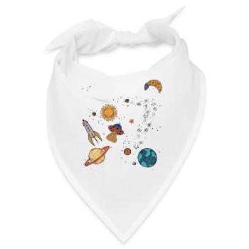 Ich bin 7 Auf in neue Dimensionen 7. Geburtstag - Bandana - Weiß - Vorne