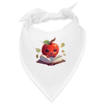 Buch lesen Apfel pflücken Lesen Bibliothek Lehrer - Bandana - Weiß - Vorne