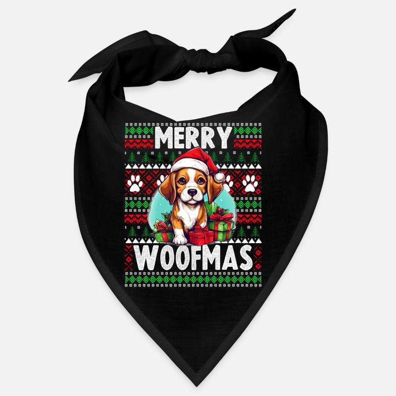 Pull de Noël moche Beagle Dog - Chien de Noël Bandana