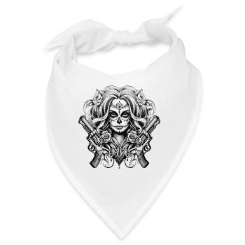 Santa Muerte Revolver Duo - Bandana - Weiß - Vorne