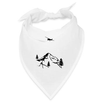 Drawn Aviation Aircraft Flight Mountains Airplane - Bandana - Weiß - Vorne