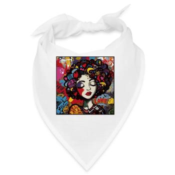 Afro-Mädchen und People of Color Graffiti - Bandana - Weiß - Vorne