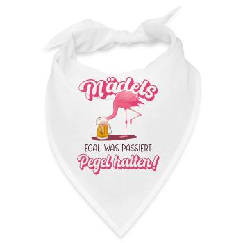 Mädels egal was passiert - Pegel halten! Flamingo - Bandana - Weiß - Vorne