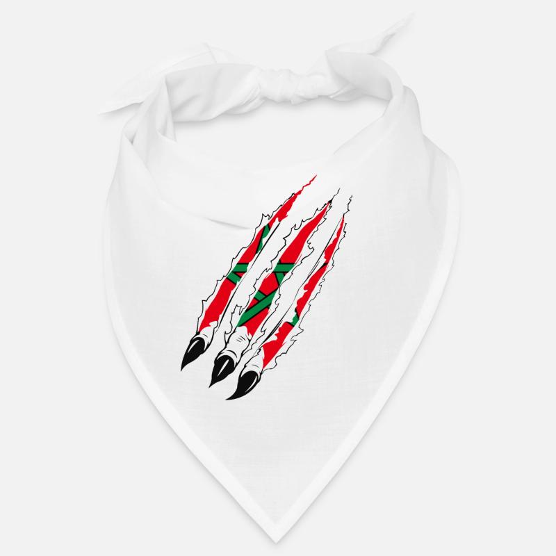 DRAPEAU DU MAROC AMAZIGH SYMBOLE BERBERE MAROC - Bandana - blanc