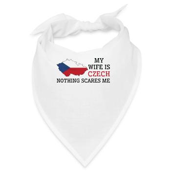 Nichts macht mir Angst Meine Frau ist tschechisch - Bandana - Weiß - Vorne