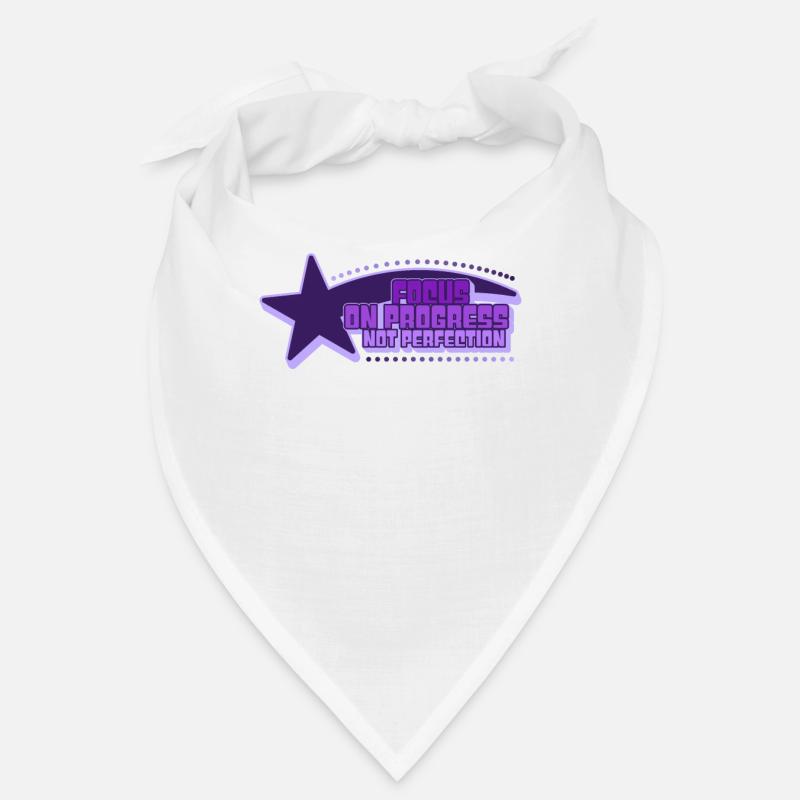 Focus On Progress Not Perfection Retro 90s Nostalg - Bandana - Weiß