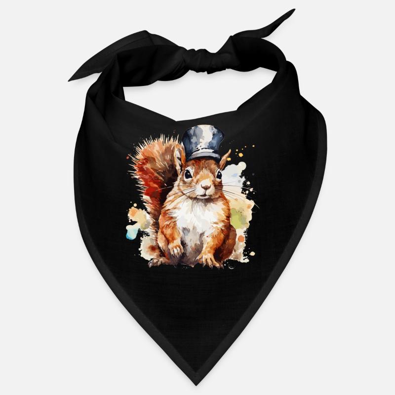 Aquarell Eichhörnchen Eisenbahner Bandana