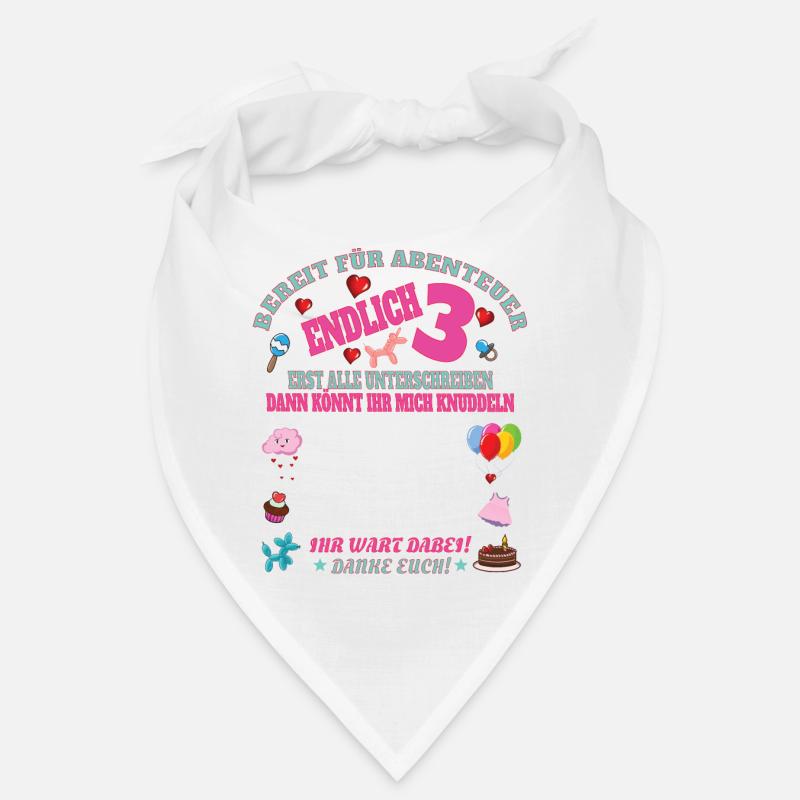 3. Geburtstag Mädchen & Junge Gästebuch Bandana