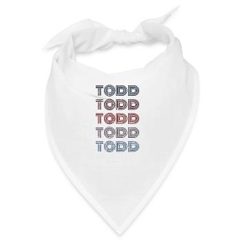 70er Retro Name Vintage Personalisieres Todd - Bandana - Weiß - Vorne