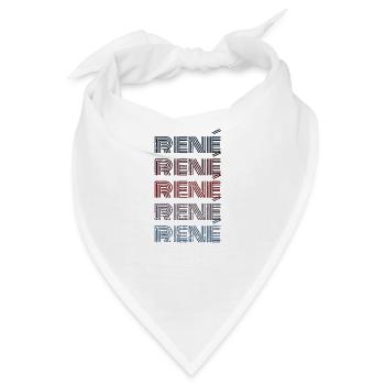 70er Retro Name Vintage Personalisieres René - Bandana - Weiß - Vorne