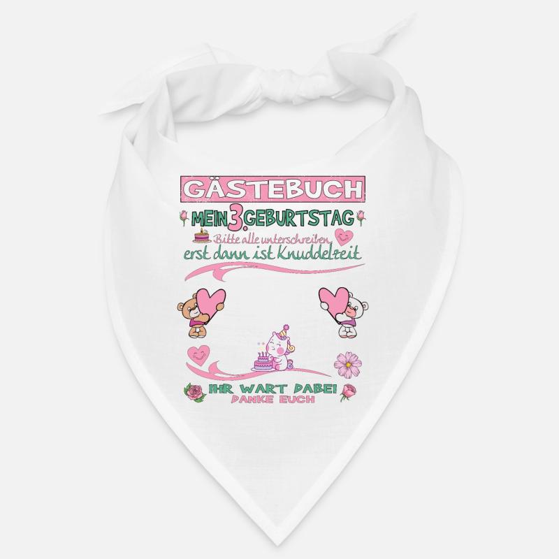 3. Geburtstag Mädchen & Junge Gästebuch Bandana